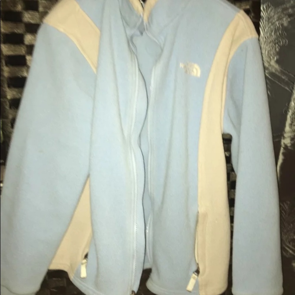 Baby blue and Gray North Face lightweight coat!!
